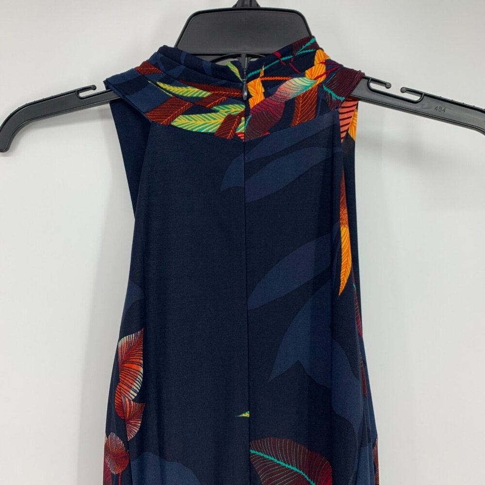 Rachel Roy Maxi Dress Blue Floral Crisscross Halter Neck Sleeveless - Picture 9 of 12